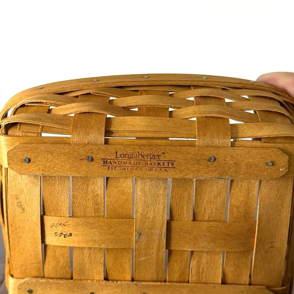 Vintage Longaberger Small Angled Basket | Handwoven American Basket